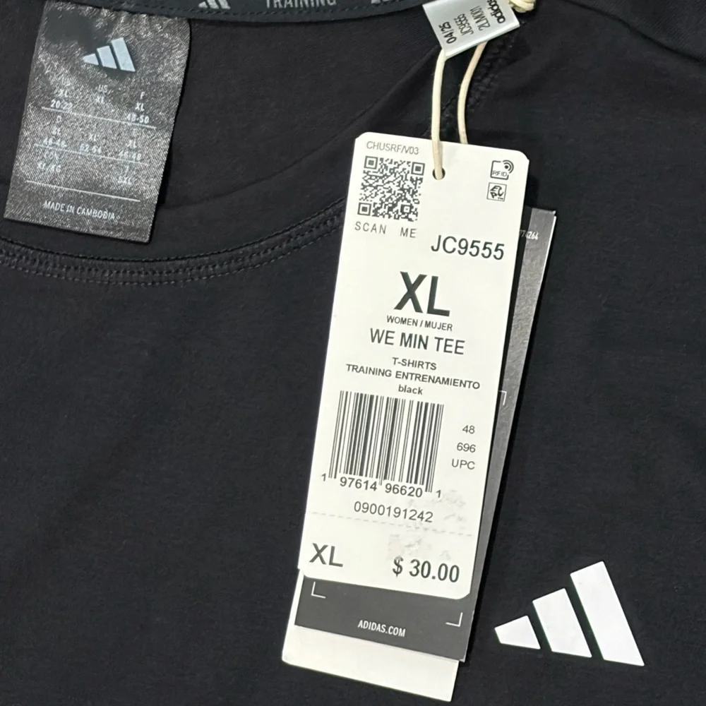 Adidas Women's Black Logo Crop Top - Picture 2 of 2